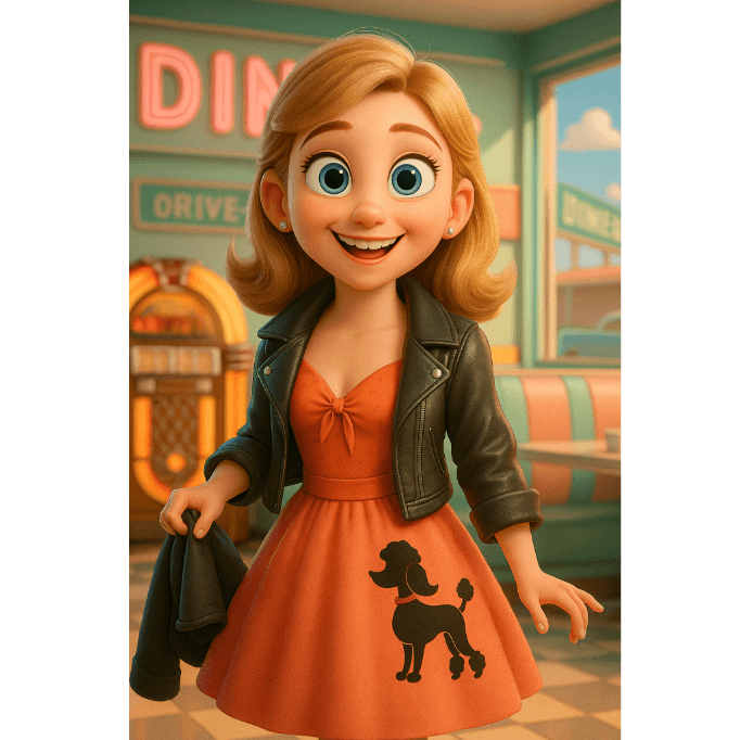 3D 1950s retro
