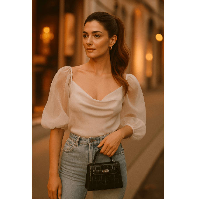 Sheer Blouse & Denim