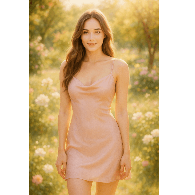 Spaghetti Strap Silk Dress