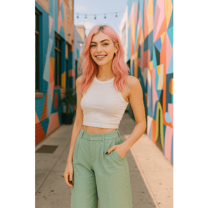 Colorful Wide-Leg Pants